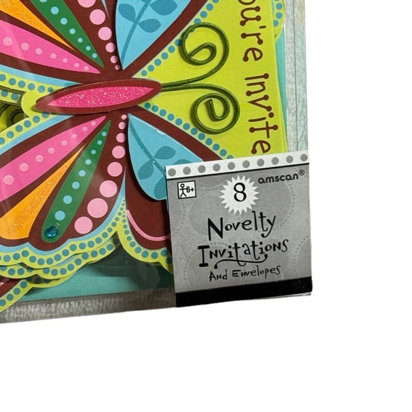 Amscan novelty invitations and envelopes. Set of 8 brand new in packaging! - Picture 6 of 6